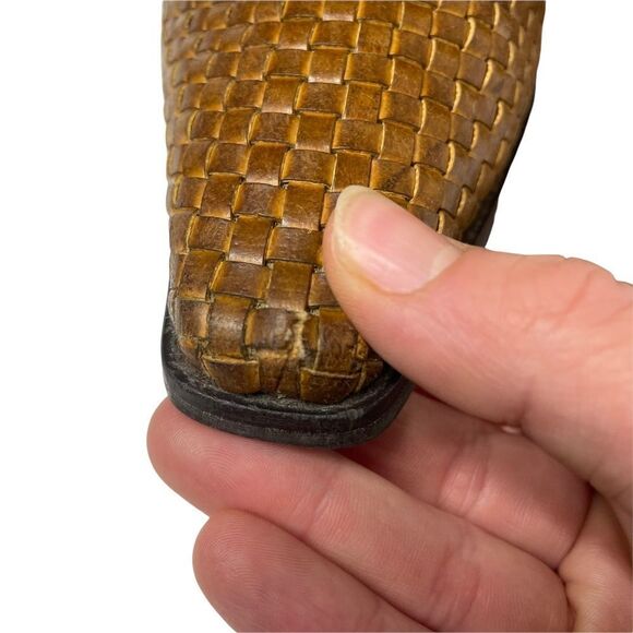 Stuart Weitzman woven leather brown boots booties 9 m - Picture 3 of 11